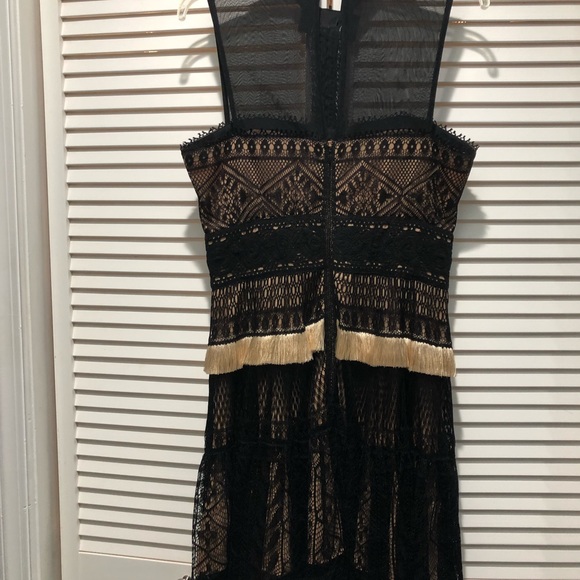 RARE Byron Lars Beauty Mark lace dress w/raffia braid, grosgrain & chain detail! - Picture 2 of 8